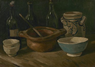 Still Life with Earthenware and Bottles by Vincent van Gogh